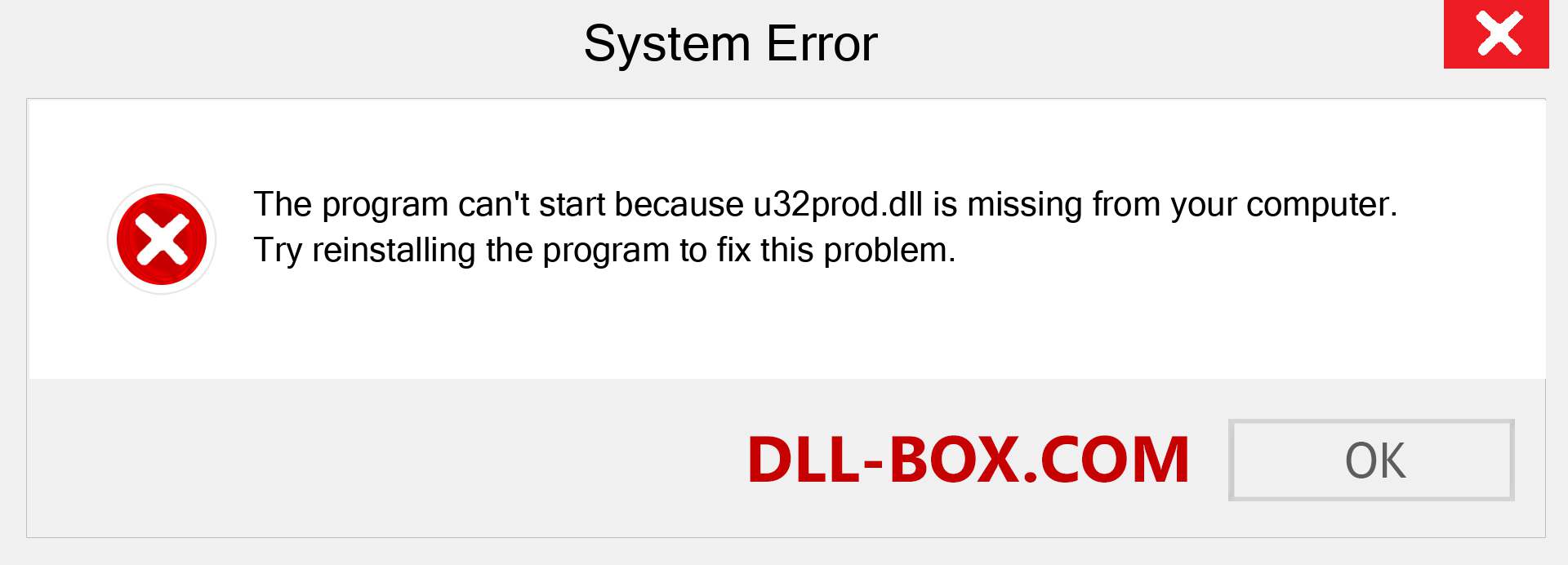  u32prod.dll file is missing?. Download for Windows 7, 8, 10 - Fix  u32prod dll Missing Error on Windows, photos, images